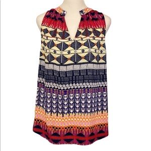 COLLECTIVE CONCEPTS tribal sheer sleeveless top